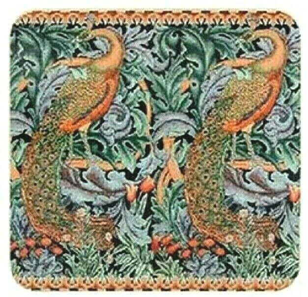 4er Set Untersetzer Peacock Tapestry Pfau William Morris The Leonardo Collection - Bild 2 von 4