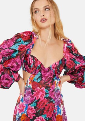 For Love & Lemons Scarlett Mini Dress Pink Floral Cut Out S NWOT $231 | eBay
