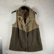 Koolaburra By Ugg Vest Women's Medium Brown Sherpa Color Block Brushed Back 7157
