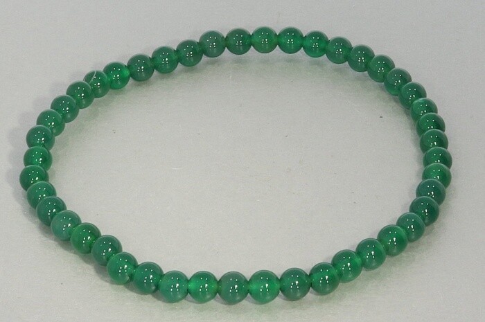 Achat grün einfarbig Elegantes Stretch Armband Kugelperlen Ø 4 mm – individuell