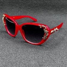 Baodisi 5016 Sunglasses Red Frame w/ Gold Trim  Gradient Lenses 68-13-132 Used