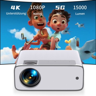 4K Projektor HD 20000LMS 1080P Beamer WiFi LCD Heimkino 250'' HDMI USB Bluetooth