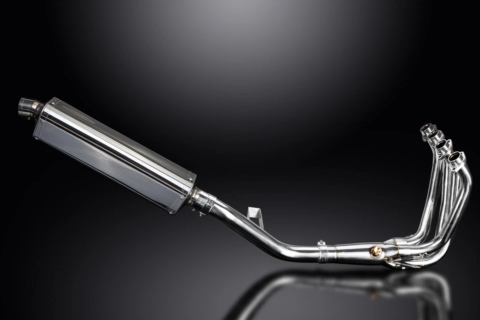 Silenciador de escape completo Kawasaki Z900RS 2018-2024 4-1 17" triple ovalado de acero inoxidable Foto 2 de 4