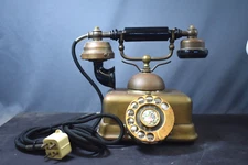 Vintage Ornate 1920's Rotary Brass Telephone,  Believed to be Boudoir.
