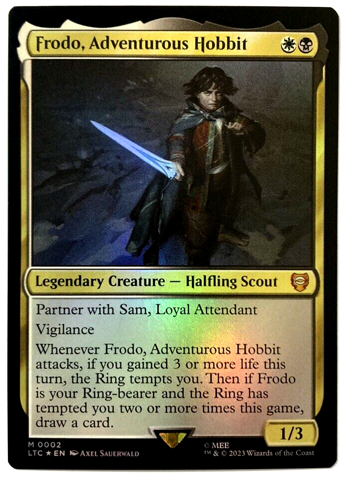 MTG Frodo, Adventurous Hobbit *FOIL* Lord of the Rings Commander 0002 NM MTG Frodo, Adventurous Hobbit *FOIL* Lord of the Rings Commander 0002 NM