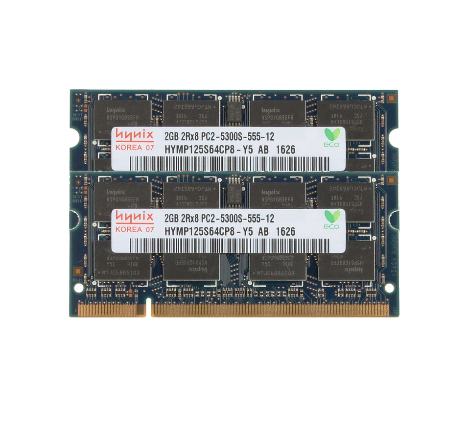 4GB 4 GB Hynix 2X 2GB PC2-5300 2Rx8 DDR2 667Mhz 200Pin Memory RAM Laptop SO-DIMM - Image 2 of 4