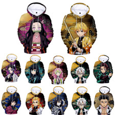Demon Slayer: Kimetsu no Yaiba Manga Hoodies Adults Teens Casual Sweatshirts