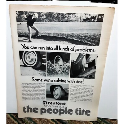 1972 Firestone The People Tire Golf Theme Print Ad vintage 70s