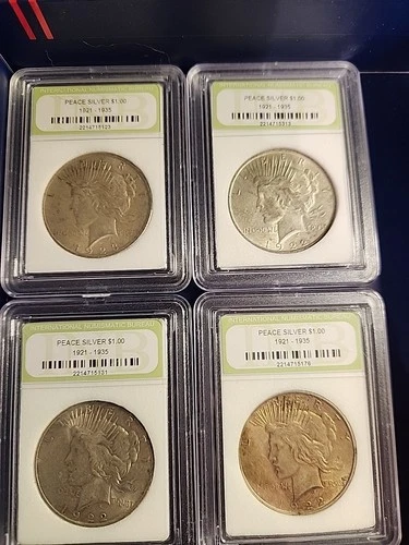 Lot Of 4 1922 1923 Peace Silver Dollar INB Certified Slabs BU+