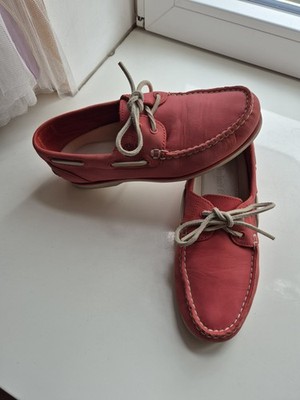 Timberland Bootsschuhe Mokassin, Gr. 38 , Nubuk, rot, herausnehmbares Fußbett