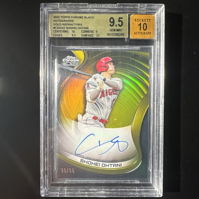 #ad Shohei Ohtani 2022 Tops Chrome Black Auto 5 50 BGS 9.5 Auto 10 $17199.00