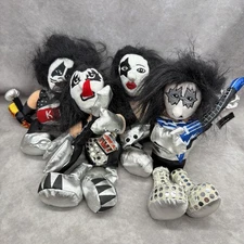 KISS Catalog Plush Dolls w/Tags Gene Ace Peter Paul Vintage Rock Band Set Of 4