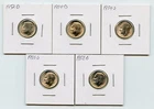 *Choice group of (5) Silver Roosvelt dimes 1952-D, 54-D, 54-S, 55-S and 1958-D*