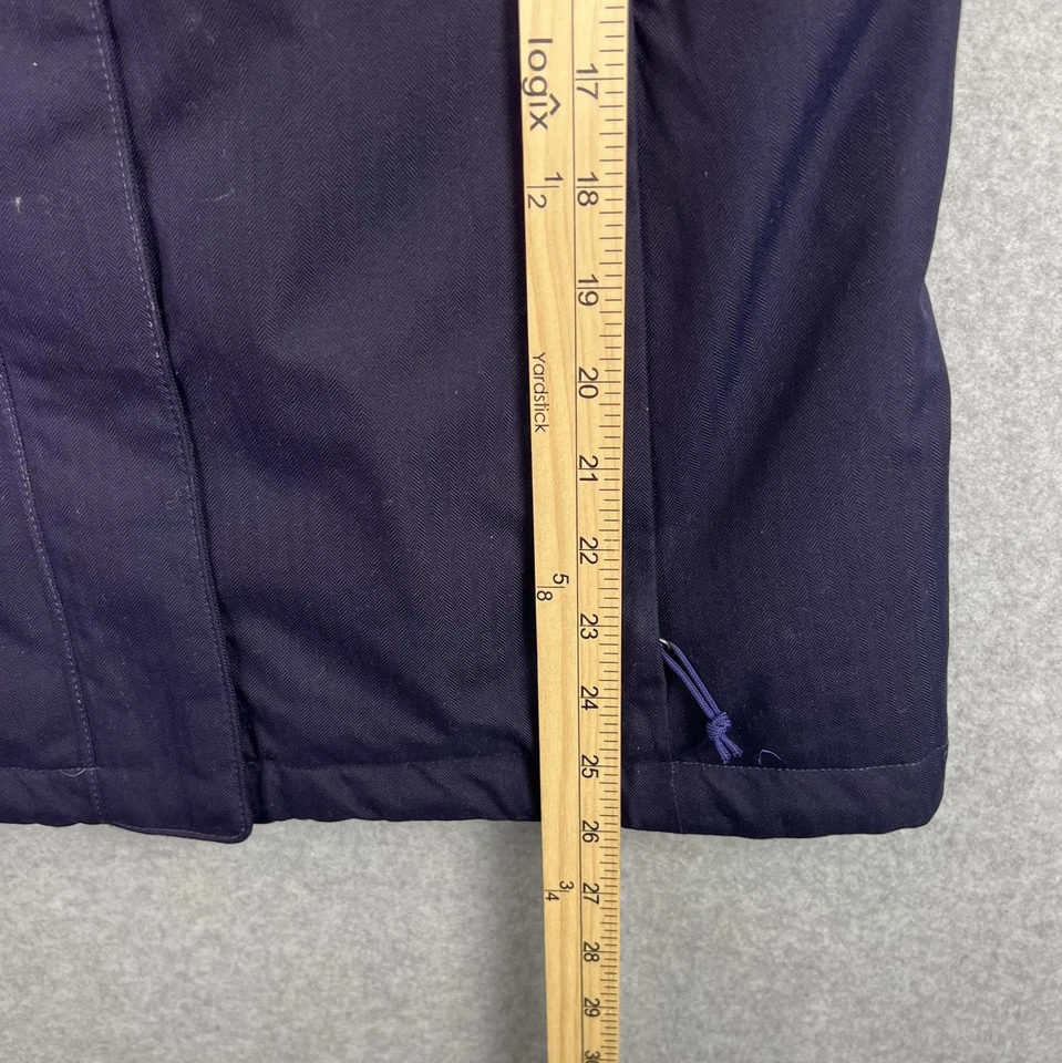 Chaqueta para mujer The North Face pequeña negra púrpura HyVent con capucha polar cremalleras Foto 3 de 4