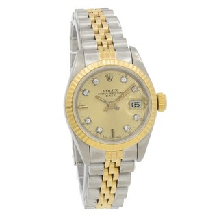 Ladies' Rolex OP Date Champagne Diamond Dial Ref.#69173 26mm Watch #W254744 1