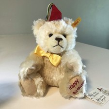 Steiff Teddy Bear Happy Birthday Button In Ear Box Vintage 2000