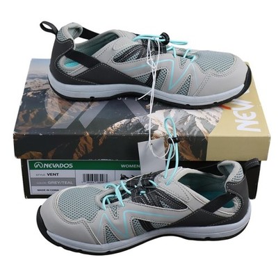 Nevados Vent Shoes Womens Size 7.5 Grey Teal Breathable Hiking Walking Sneaker