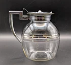 Pyrex Flameware Teapot Chrome Art Deco Clear Glass 1930s Vintage