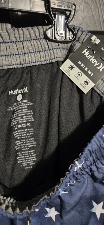 Pantalones Cortos de Natación Hurley Para Hombre Volley Talla Grande 18 pulgadas Nuevos con Etiquetas Rojo Blanco Azul Patrón de Estrellas Foto 4 de 4