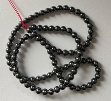 16" strand of 4mm round hematite beads, non magnetic, approx 100 beads