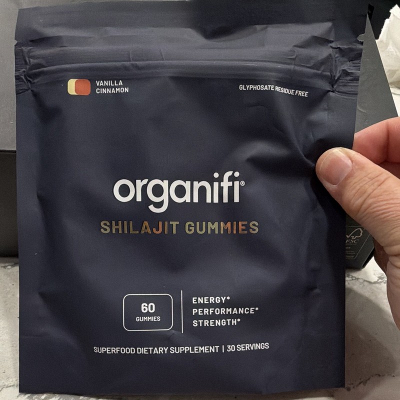 Organifi Shilajit Extract Gummies Vegan Gluten Free Vanilla Cinnamon 60 250mg