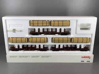 H0 Märklin Car Set "Wood Transport" 4516 AC Original Packaging/2 II 807
