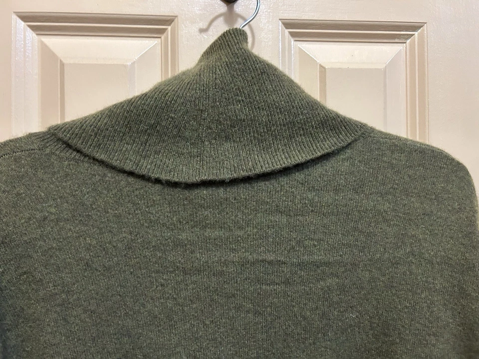 Suéter Cuello Embudo Cachemira Pura Grande Cuello Alto Granate Verde Colina M De Gran Tamaño Foto 4 de 4