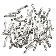 French Barrette Style Hair Clips Metal SIlver DIY Craft Bow Prong To Decorate