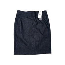 NWT Tommy Hilfiger Pencil Denium Skirt Women's Size 4 Dark Blue Jean Logo