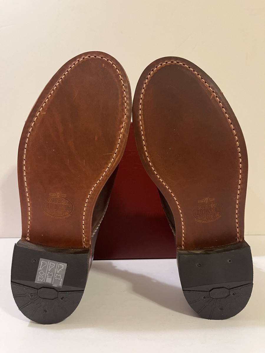 Wolverine 1000 Mile Plain Toe Original Boots Brown Leather Vibram