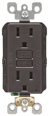 #ad Leviton GFNT1 00K 15A Brown Thermoplastic Self Test GFCI Receptacle 4.25 H in. $20.02