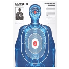 Paper Targets 10/20/30/50Pk Realistic keleton Anatomy w/ Red Scoring Marks