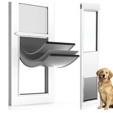 Petoasis Sliding Glass Dog Door Insert Medium 76-3/8 to 80-5/8 3-Flap