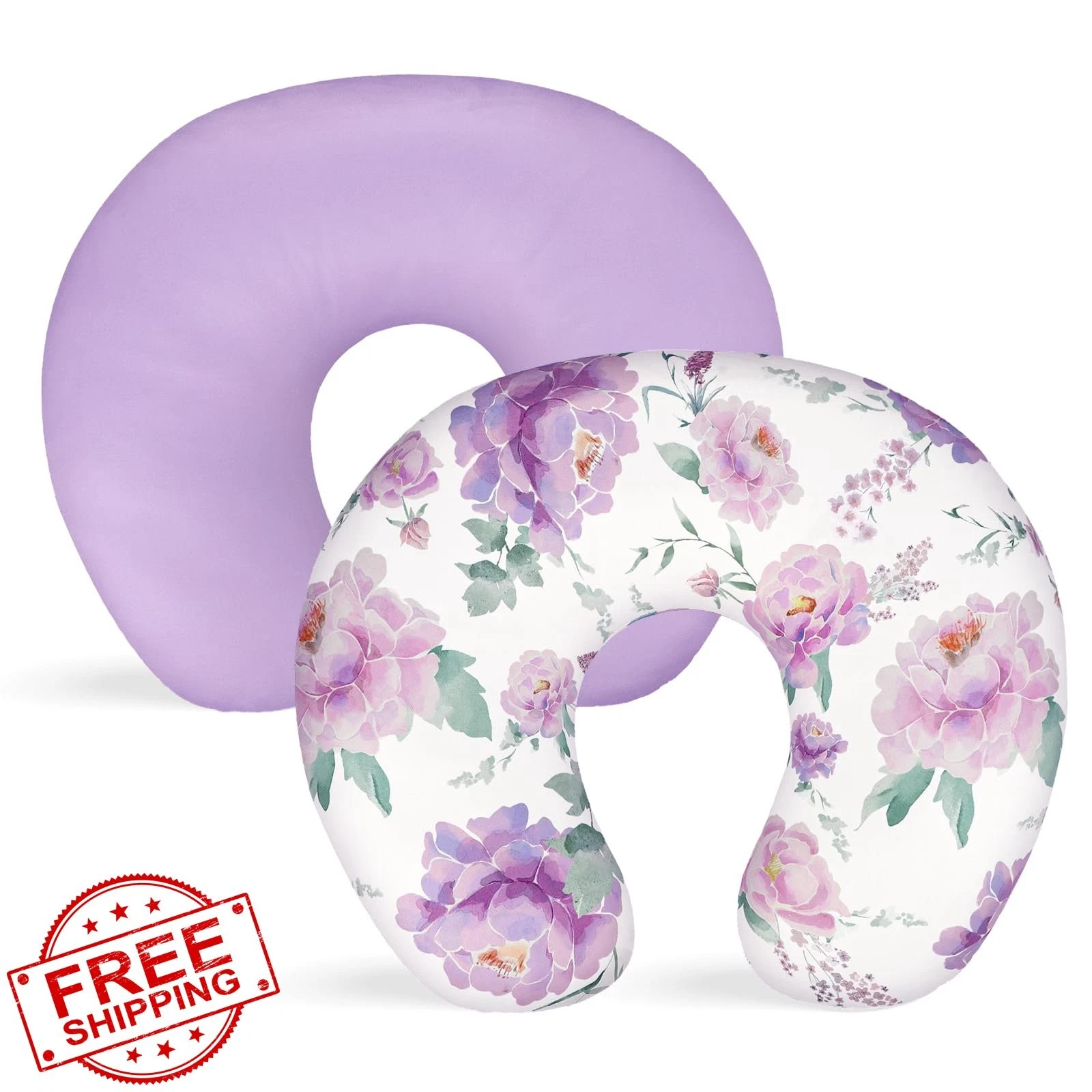 HNHUAMING Nursing Pillow Cover 2pk, Stretchy Purple Floral Baby Slipcover
Opens in a new window or t