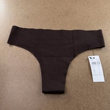 Intimissimi Womens Large Dark Mocha Seamless Cotton Brazilian Brief Panty NWT