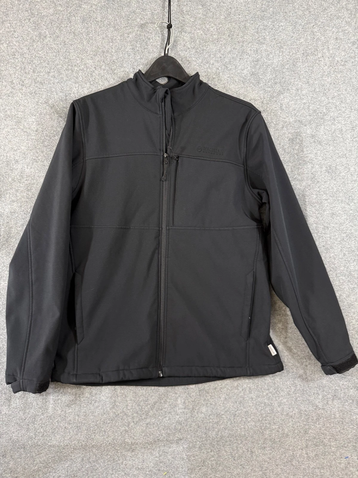 Magellan Softshell Jacket Mens M Black Fleece Lined Classic Fit Full Zip Stretch image 3