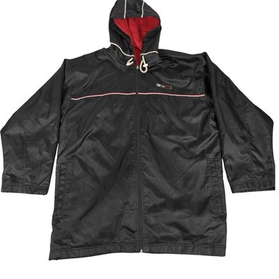 Vintage Nike Basketball Jacket Mens XL Black Red Reversible Hooded NBA 90s