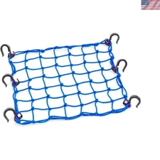 Compact 15"x15" Cargo Net for Motorcycles with 6 Durable Hooks & Tight Mesh