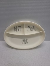 Rae Dunn Baby Silicone Plate Child Toddler Best Meal Ever With Suction Cup White