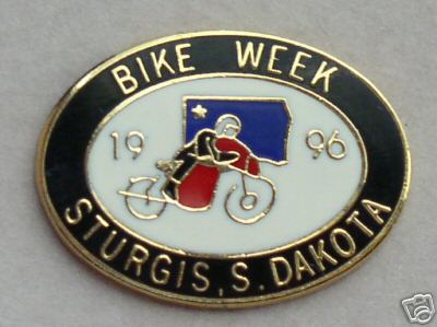 STURGIS SOUTH DAKOTA BIKE WEEK 1996 ANNIVERSARY ENAMEL VEST JACKET HAT PIN - Picture 1 of 1