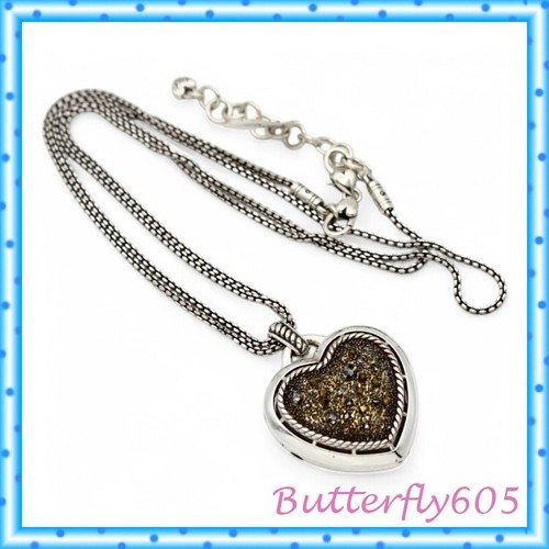 Brighton Crystal Medley Locket Heart Pendant Necklace $98 READ