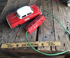 Tin Fire Chief Car Red Battery Operated Control Japan Chevy Emergency 2396