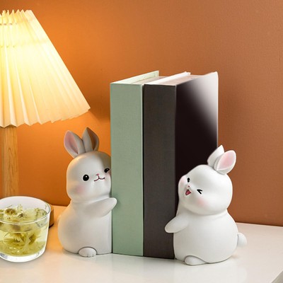 Figurines en résine de support de support de livre de serre-livres de lapin