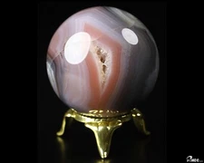 1.8" Mozambique Agate Carved Ball Crystal Sphere, Crystal Healing