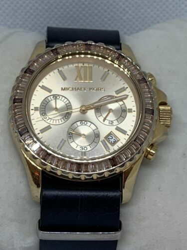 Michael Kors MK5874 Womens Black Leather Analog Ch Michael Kors MK5874 Women main image 2
