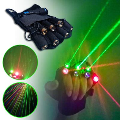7Pcs LED RGB Laser Light Gloves DJ Club Dancer Stage Party Lighting Glove