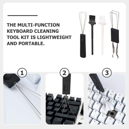 4 Sets Pulling Shaft Key Brush Office Keyboard Multi-purpose Cleaning - Afbeelding 5 van 12