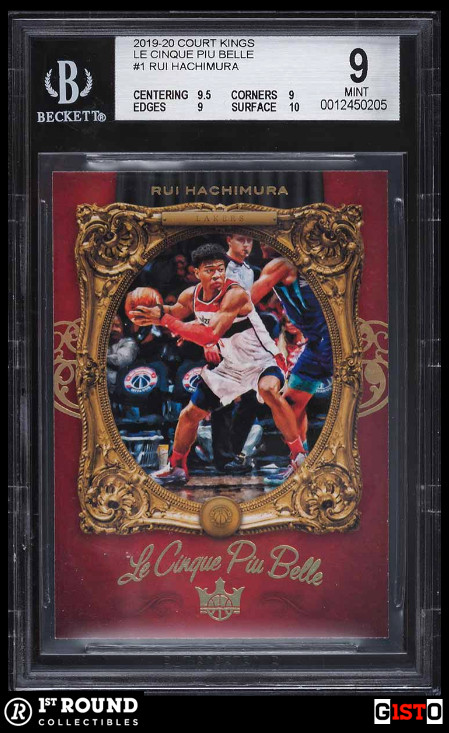 Rui Hachimura BGS 9+: 2019-20 Court Kings Le Cinque Piu Belle Rookie Gisto #1