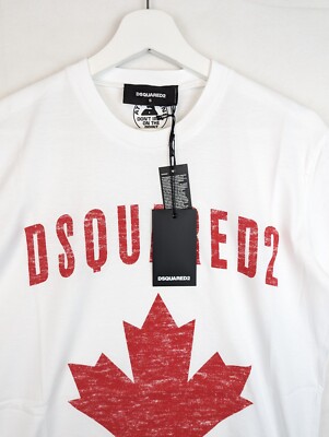 【DSQUARED2】Maple Leaf Badge Cotton T-shirt コットン 全2色 DSQUARED2】Maple Leaf Badge Cotton T-shirt コットン 全2色