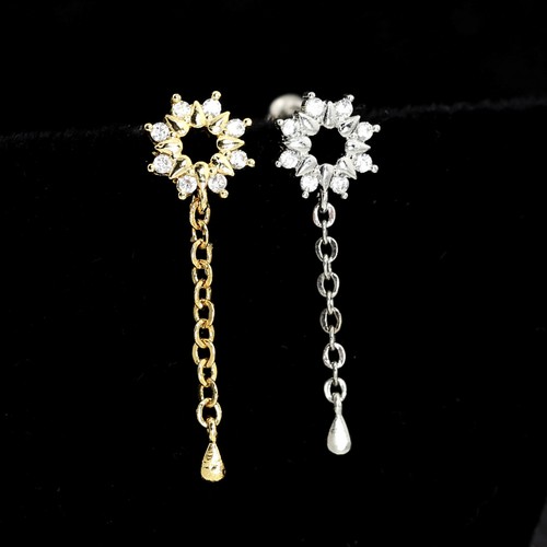 Gem Crystal Ear Cartilage Helix Ring Bar Stud Ear Cuff Climber Piercing Earring - Picture 198 of 268